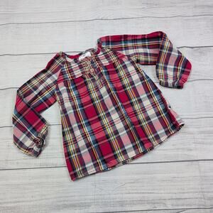 3 Hanna Andersson Plaid Pintuck Top